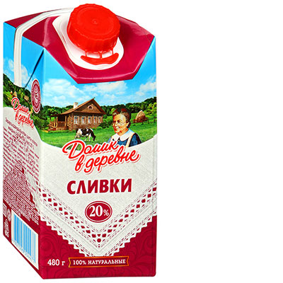 Сливки Домик в деревне стерилизованные 20%