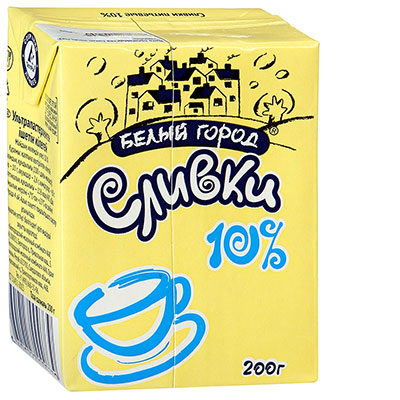 Сливки Белый город питьевые ультрапастеризованные 10%