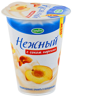 Продукт йогуртный Campina «Нежный» с соком персика