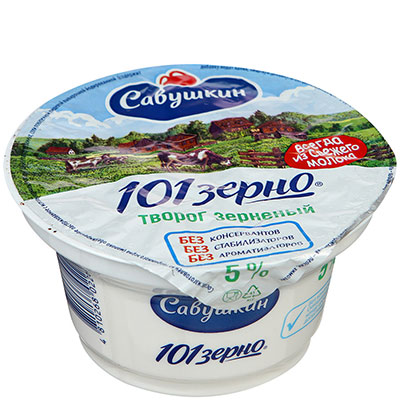Творог зерненый 101 зерно + сливки 5%