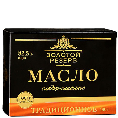 Масло Золотой Резерв сладко-сливочное Традиционное 82,5%