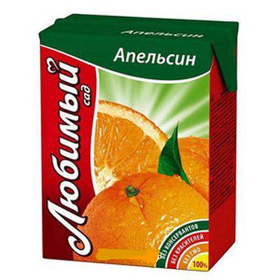 Сок Любимый сад Апельсин  (1*27) 0.2л